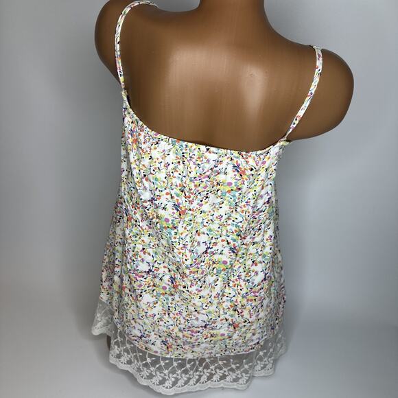 Lace Butterfly Button Floral Camisole Confetti Floral Fairycore Cottage S - Picture 10 of 10